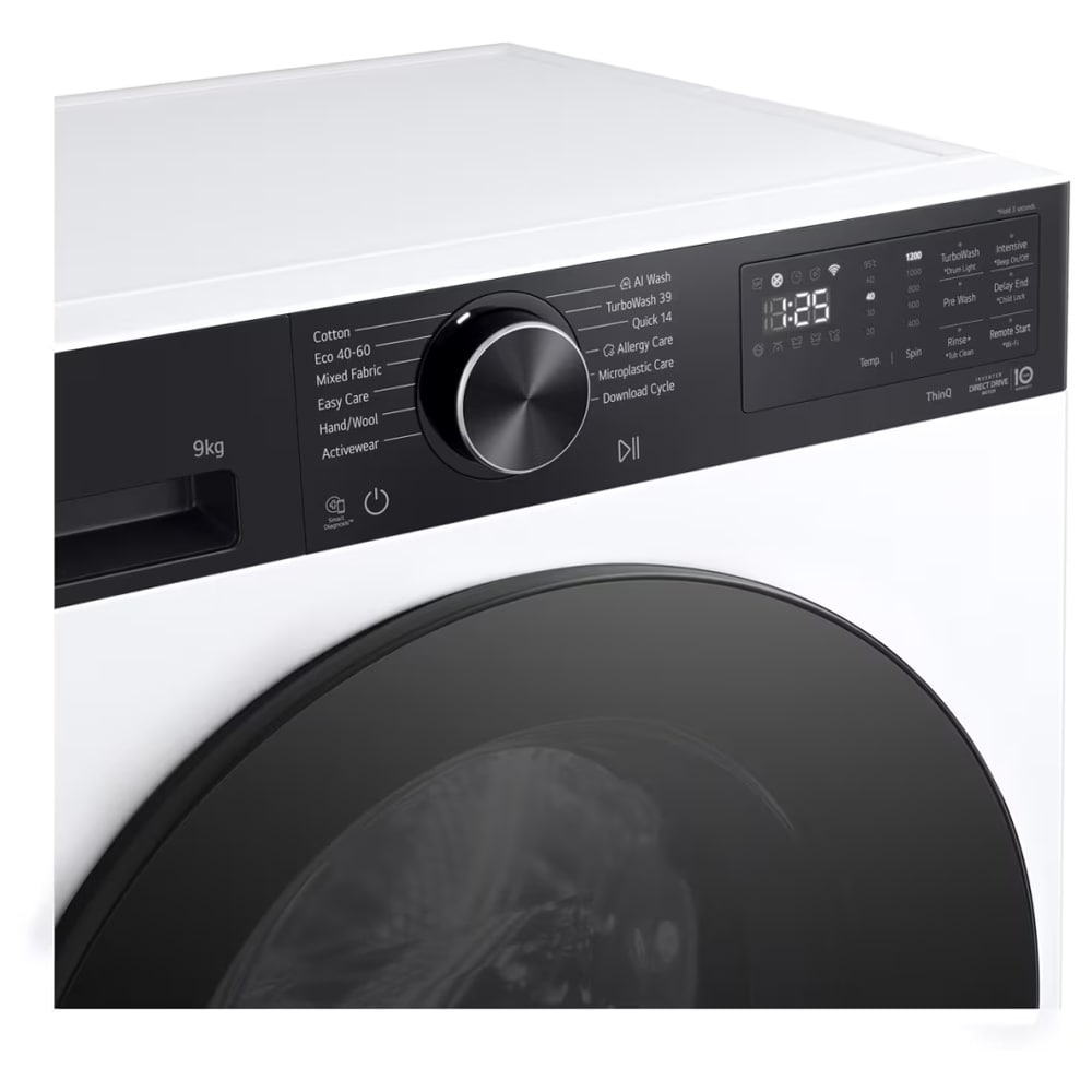 Masina de spalat rufe frontala LG F2X50S9TKB, AI Direct Drive, 9 kg, 1200rpm, Clasa A, alb