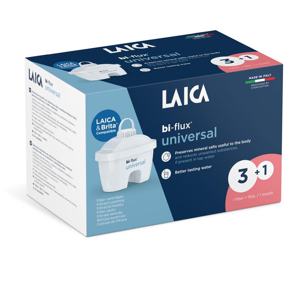 Set filtre LAICA Bi-flux Universal F4TEC00, 3+1 buc, alb