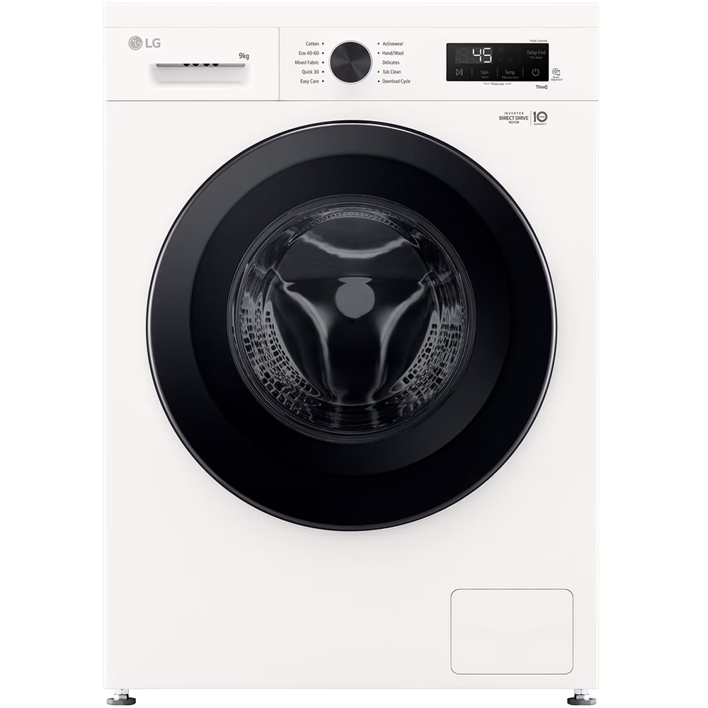 Masina de spalat rufe frontala LG F4X1009NWK, 6 Motion DD, Steam, 9 kg, 1400rpm, Clasa A, Wi-Fi, alb