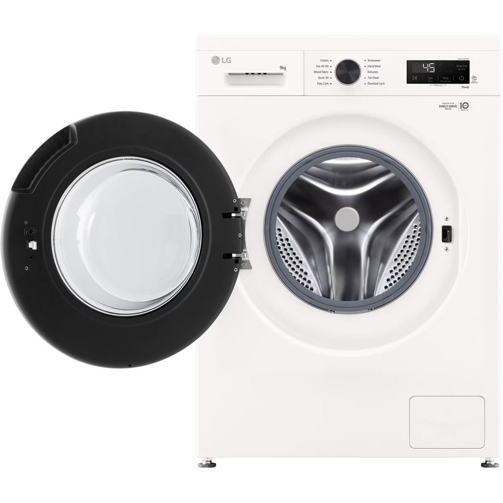 Masina de spalat rufe frontala LG F4X1009NWK, 6 Motion DD, Steam, 9 kg, 1400rpm, Clasa A, Wi-Fi, alb