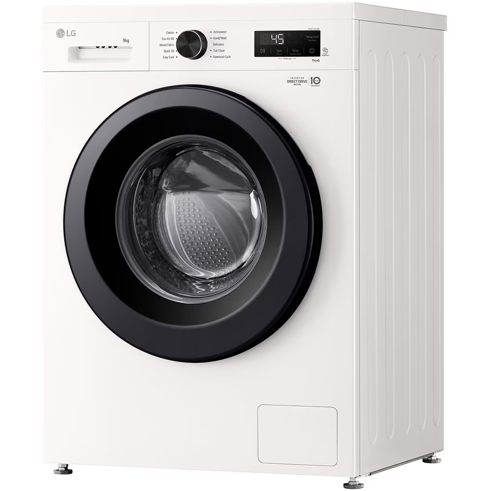 Masina de spalat rufe frontala LG F4X1009NWK, 6 Motion DD, Steam, 9 kg, 1400rpm, Clasa A, Wi-Fi, alb
