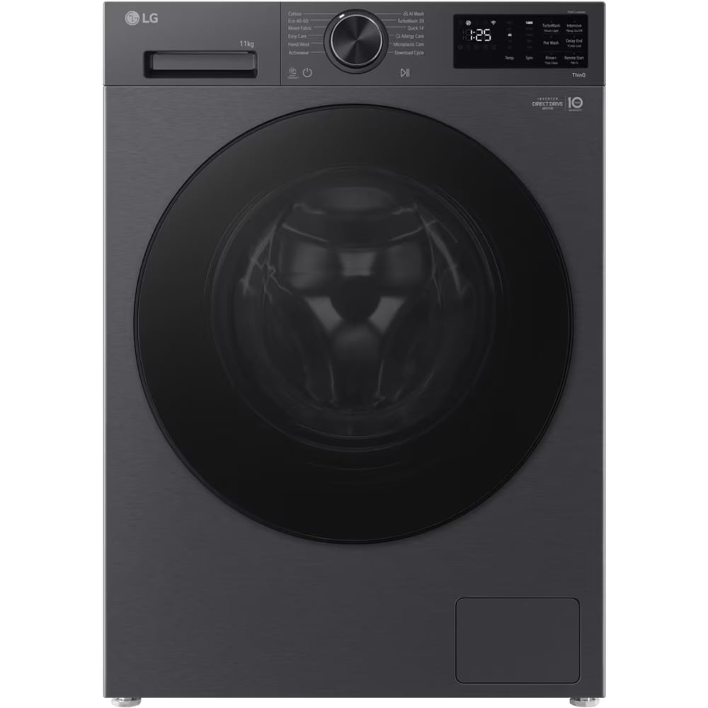 Masina de spalat rufe frontala LG F4X5011TBB, AI DD, Steam, 11 kg, 1400rpm, Clasa A, Wi-Fi, negru