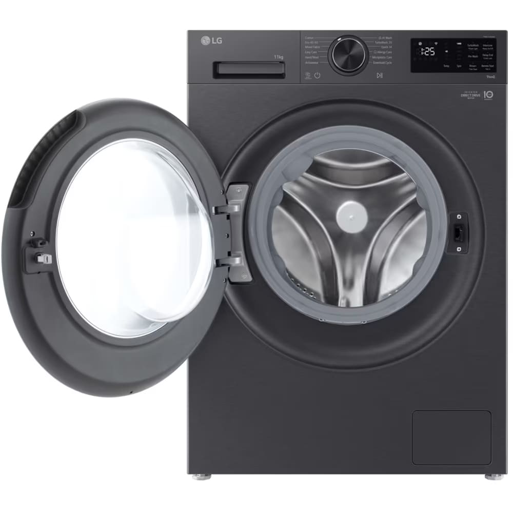 Masina de spalat rufe frontala LG F4X5011TBB, AI DD, Steam, 11 kg, 1400rpm, Clasa A, Wi-Fi, negru