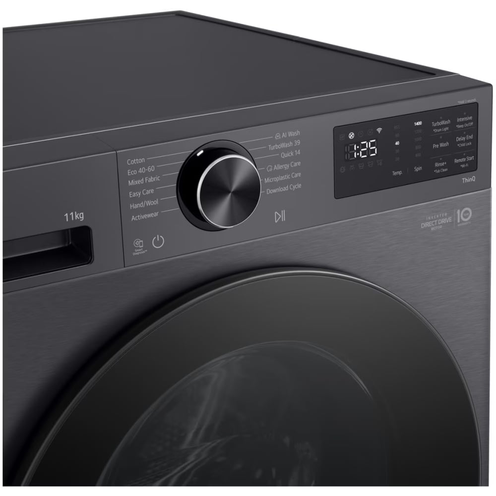 Masina de spalat rufe frontala LG F4X5011TBB, AI DD, Steam, 11 kg, 1400rpm, Clasa A, Wi-Fi, negru