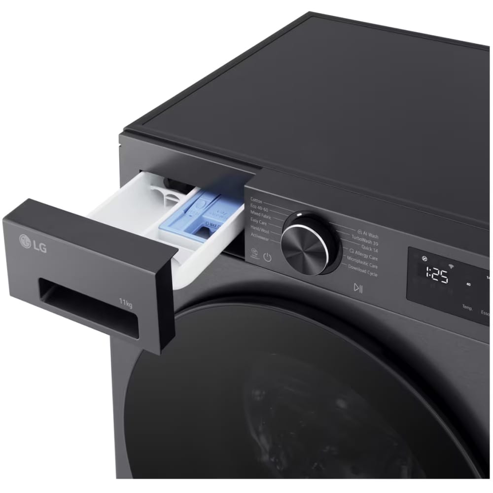 Masina de spalat rufe frontala LG F4X5011TBB, AI DD, Steam, 11 kg, 1400rpm, Clasa A, Wi-Fi, negru