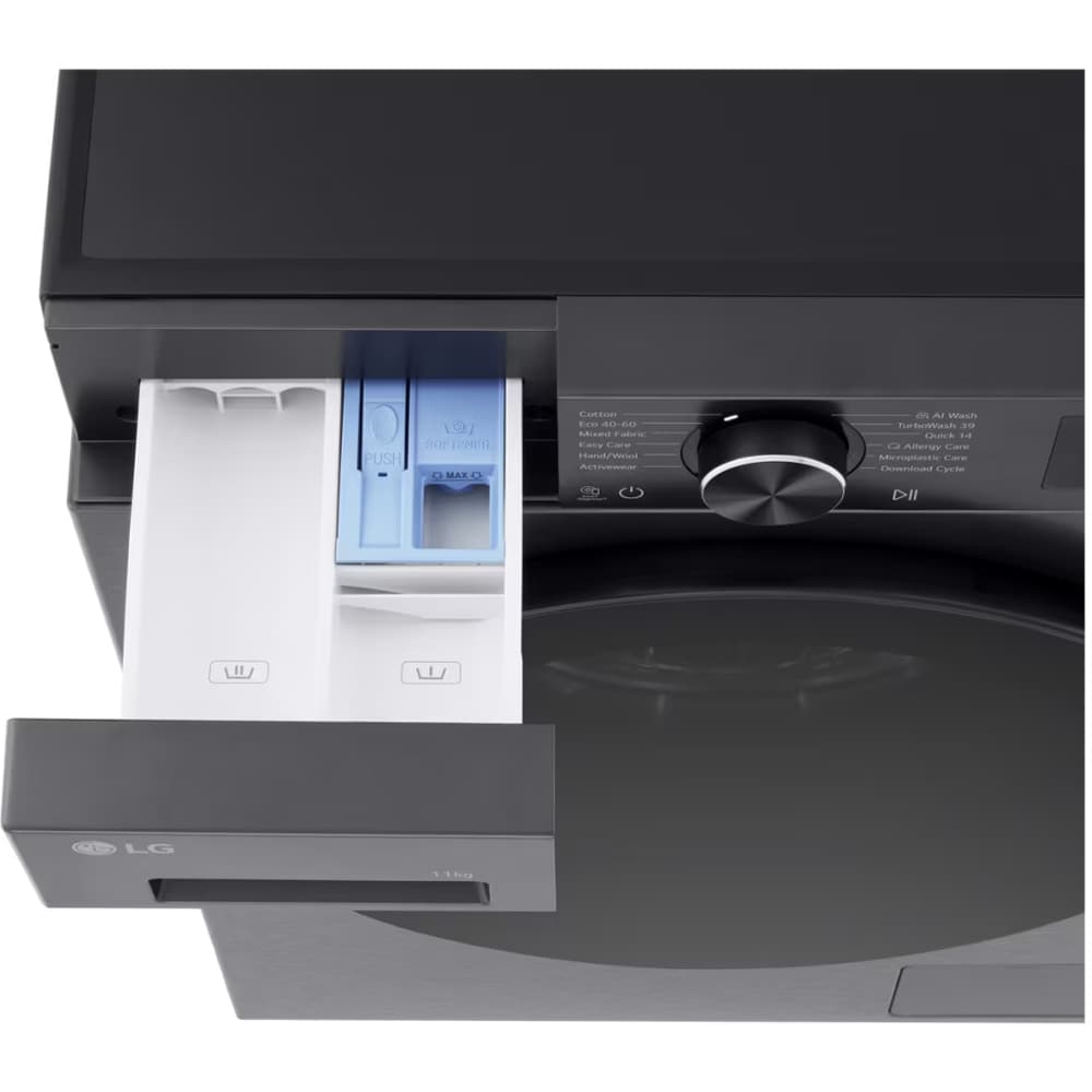 Masina de spalat rufe frontala LG F4X5011TBB, AI DD, Steam, 11 kg, 1400rpm, Clasa A, Wi-Fi, negru