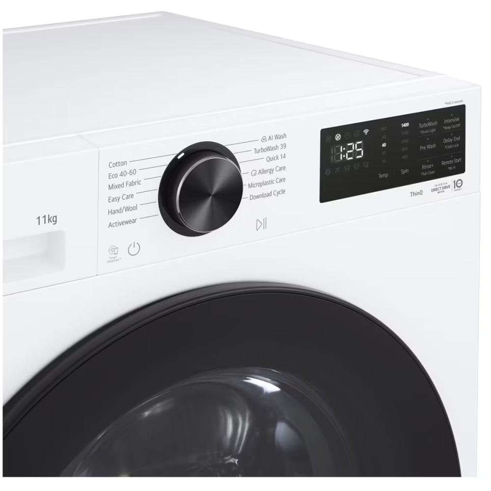Masina de spalat rufe frontala LG F4X5011TLB, AI DD, Steam, 11 kg, 1400rpm, Clasa A, Wi-Fi, alb