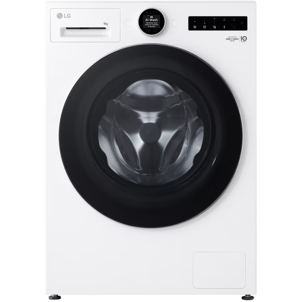 Masina de spalat rufe frontala LG F4X9009TWCE, AI DD, Steam+, 9 kg, 1400rpm, Clasa A, Wi-Fi, alb