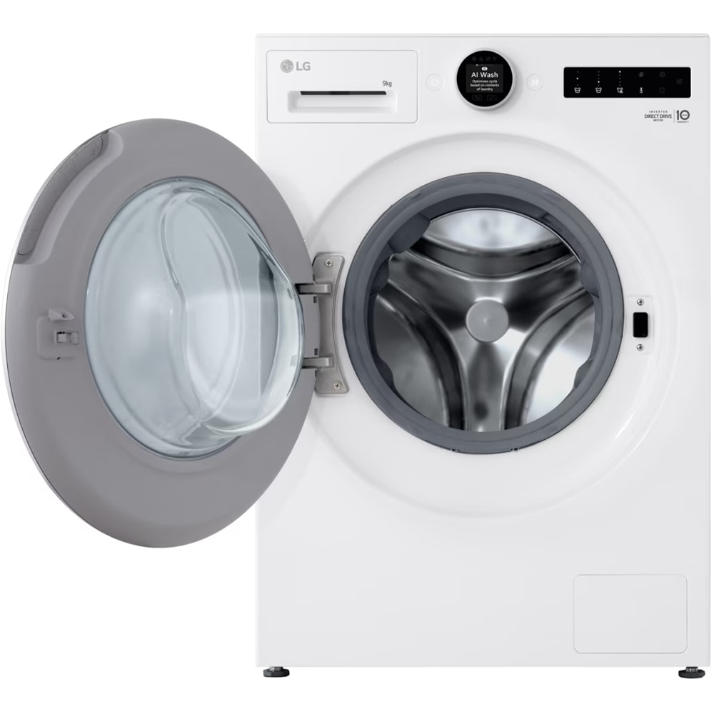 Masina de spalat rufe frontala LG F4X9009TWCE, AI DD, Steam+, 9 kg, 1400rpm, Clasa A, Wi-Fi, alb