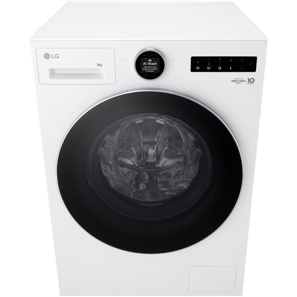 Masina de spalat rufe frontala LG F4X9009TWCE, AI DD, Steam+, 9 kg, 1400rpm, Clasa A, Wi-Fi, alb