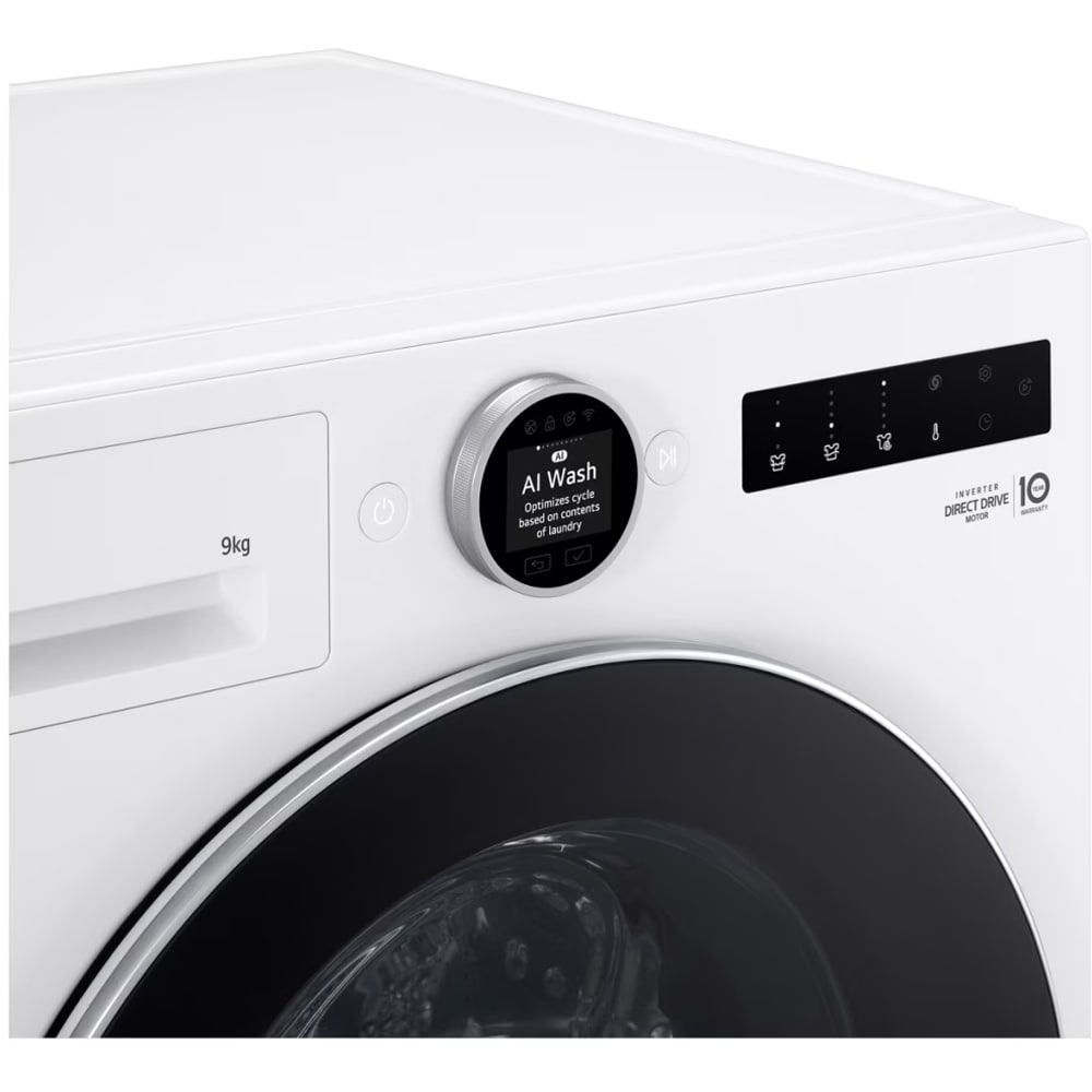 Masina de spalat rufe frontala LG F4X9009TWCE, AI DD, Steam+, 9 kg, 1400rpm, Clasa A, Wi-Fi, alb