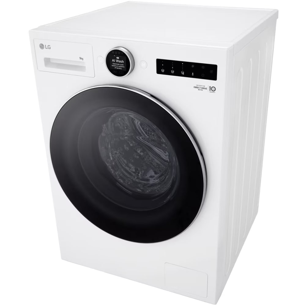 Masina de spalat rufe frontala LG F4X9009TWCE, AI DD, Steam+, 9 kg, 1400rpm, Clasa A, Wi-Fi, alb