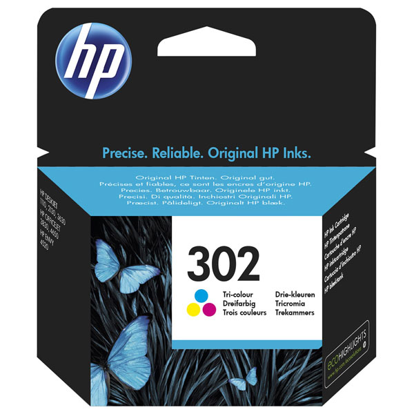 Cartus original HP 302 (F6U65AE), tricolor