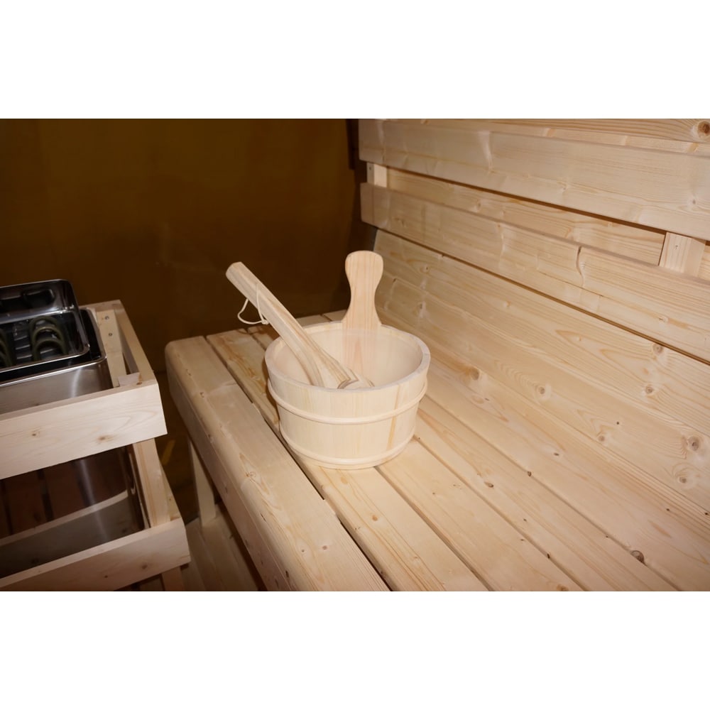 Sauna finlandeza SANOTECHNIK Nyborg M, 195 x 205 x 195 cm, 4 persoane, natur