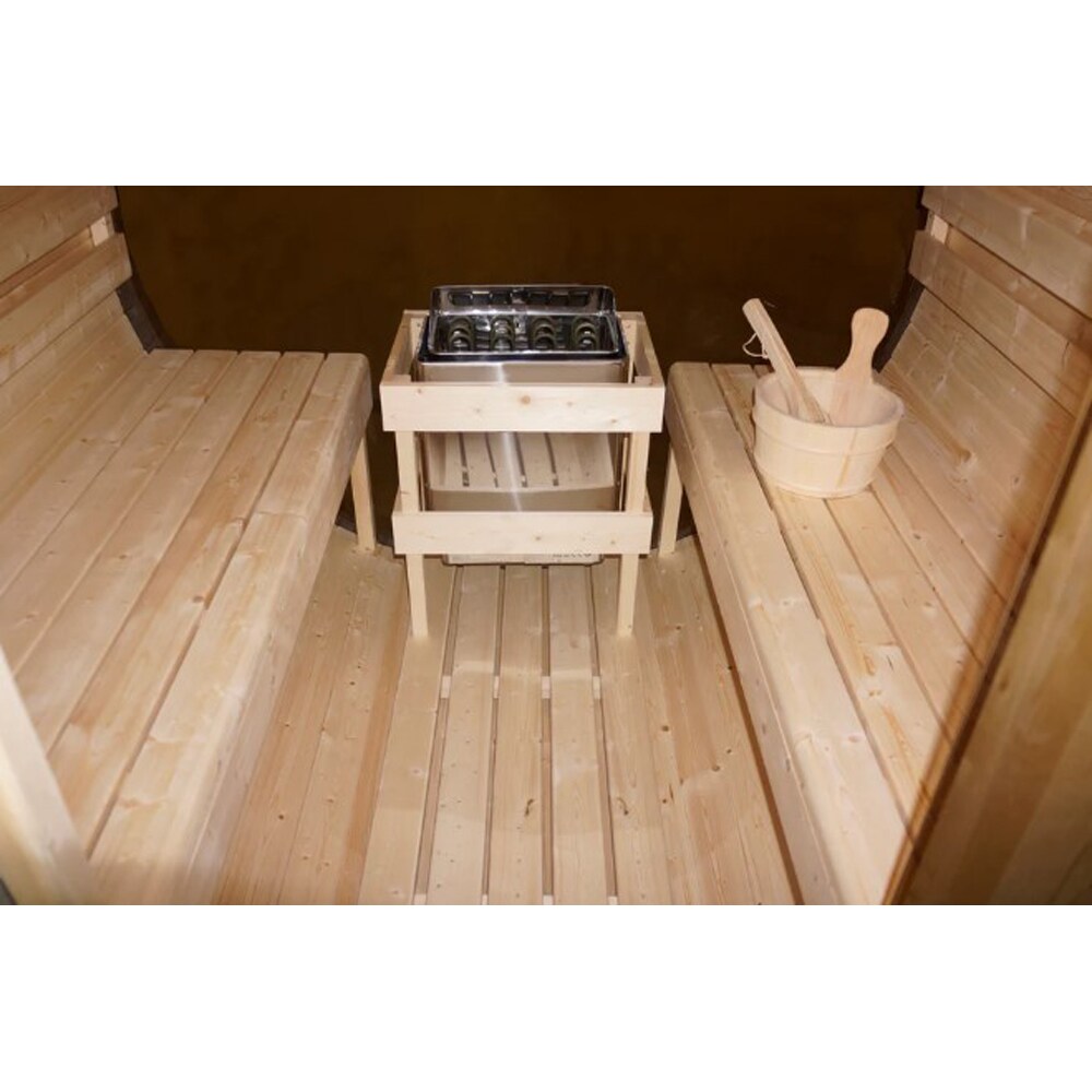 Sauna finlandeza SANOTECHNIK Nyborg M, 195 x 205 x 195 cm, 4 persoane, natur