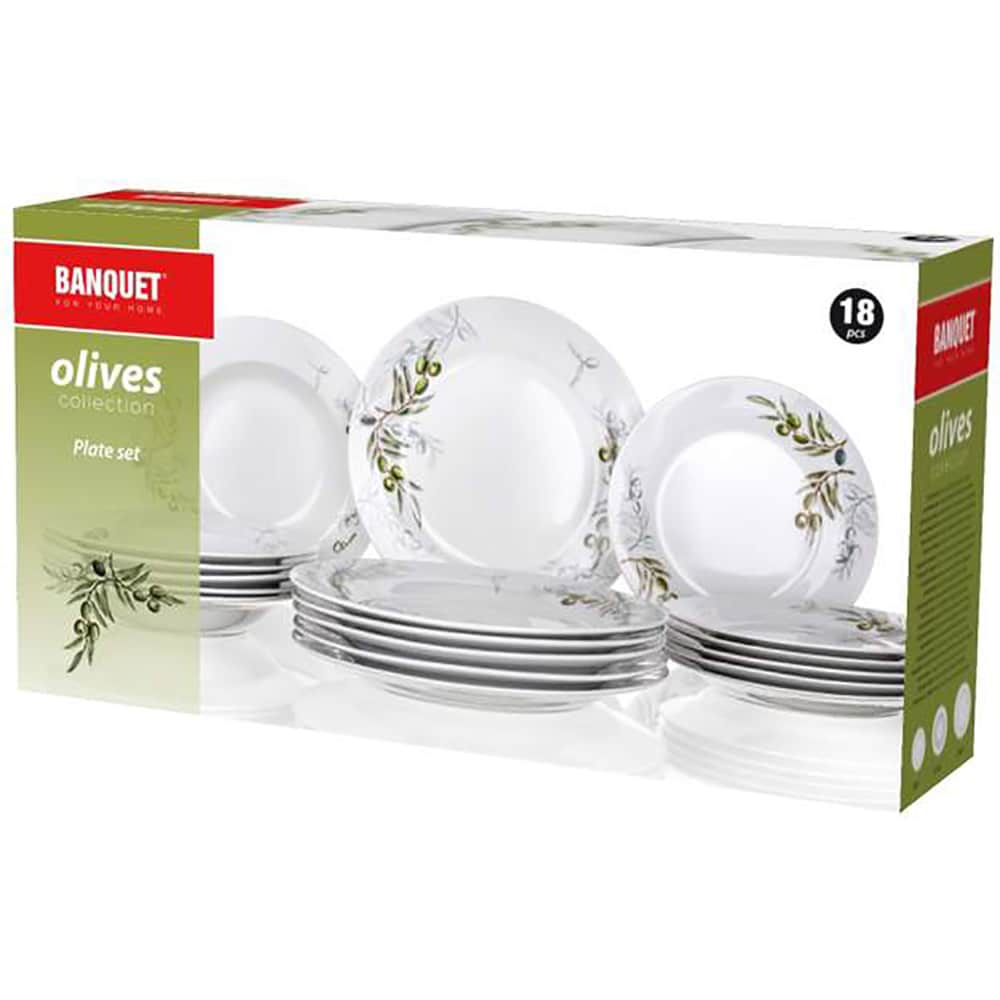 Set masa BANQUET Olives, 18 piese, ceramica