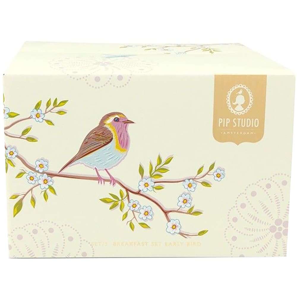 Set de masa PIP STUDIO Khaki Earlybird GDPIP1020107, 3 piese, portelan