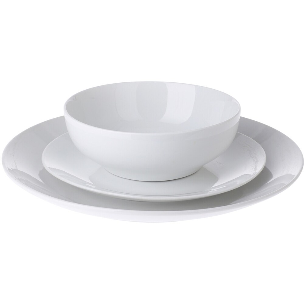 Set de masa EXCELLENT HOUSEWARE Q90000300, 12 piese, portelan, alb