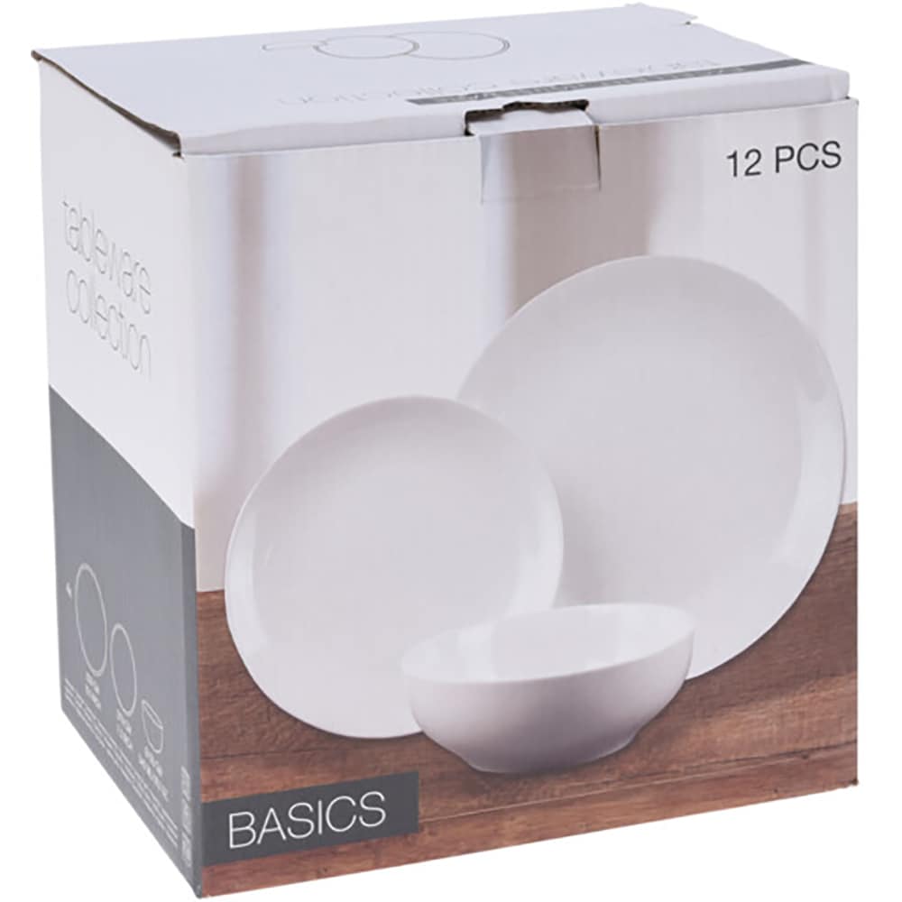 Set de masa EXCELLENT HOUSEWARE Q90000300, 12 piese, portelan, alb