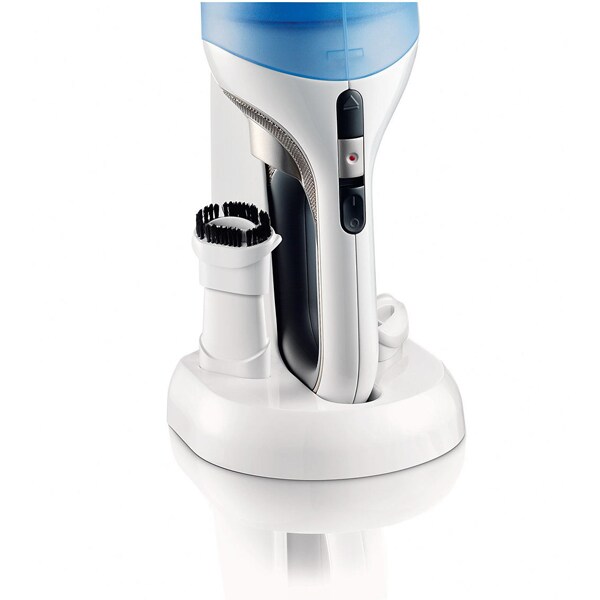 Aspirator de mana PHILIPS Mini Vac FC6142/01, 0.5l, 4.8V, autonomie max 9 min, alb-albastru