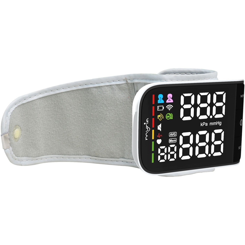 Tensiometru digital de incheietura MYRIA FC-BP220, alb-negru