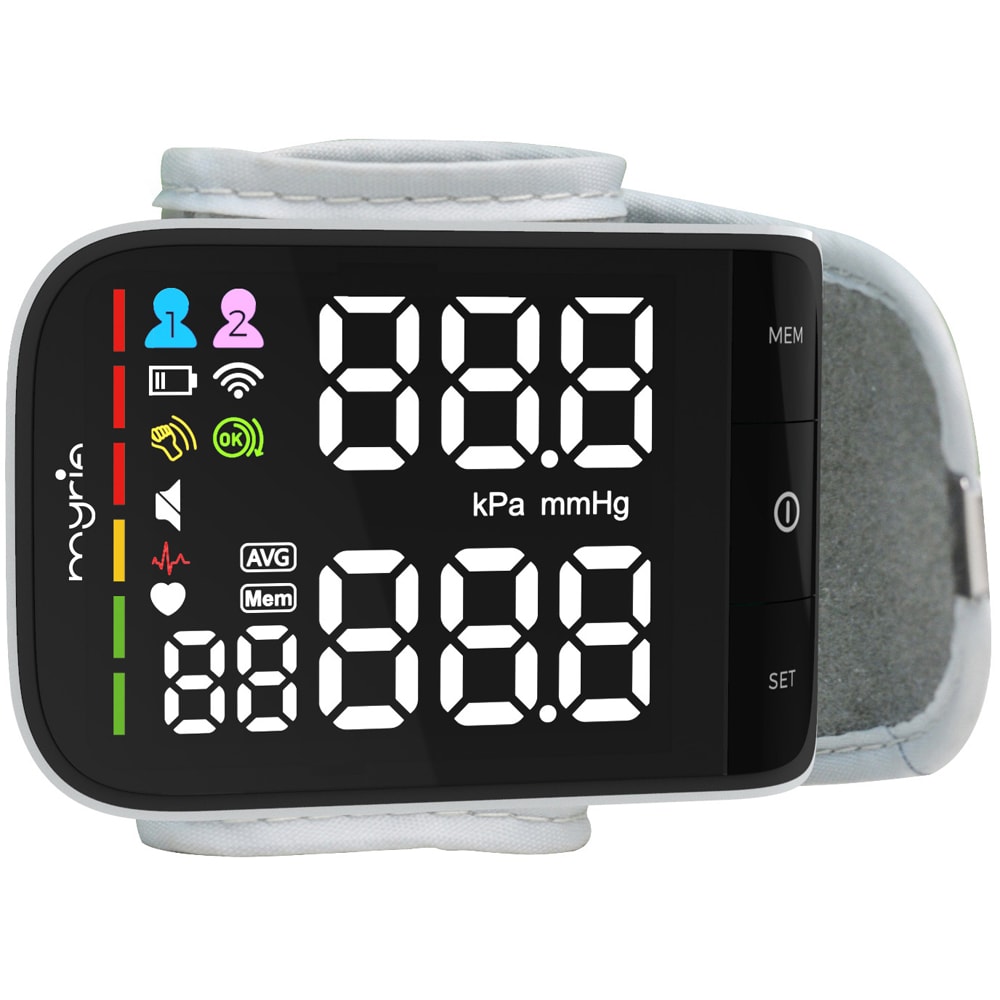 Tensiometru digital de incheietura MYRIA FC-BP220, alb-negru