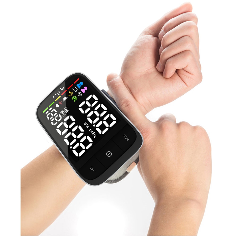 Tensiometru digital de incheietura MYRIA FC-BP220, alb-negru