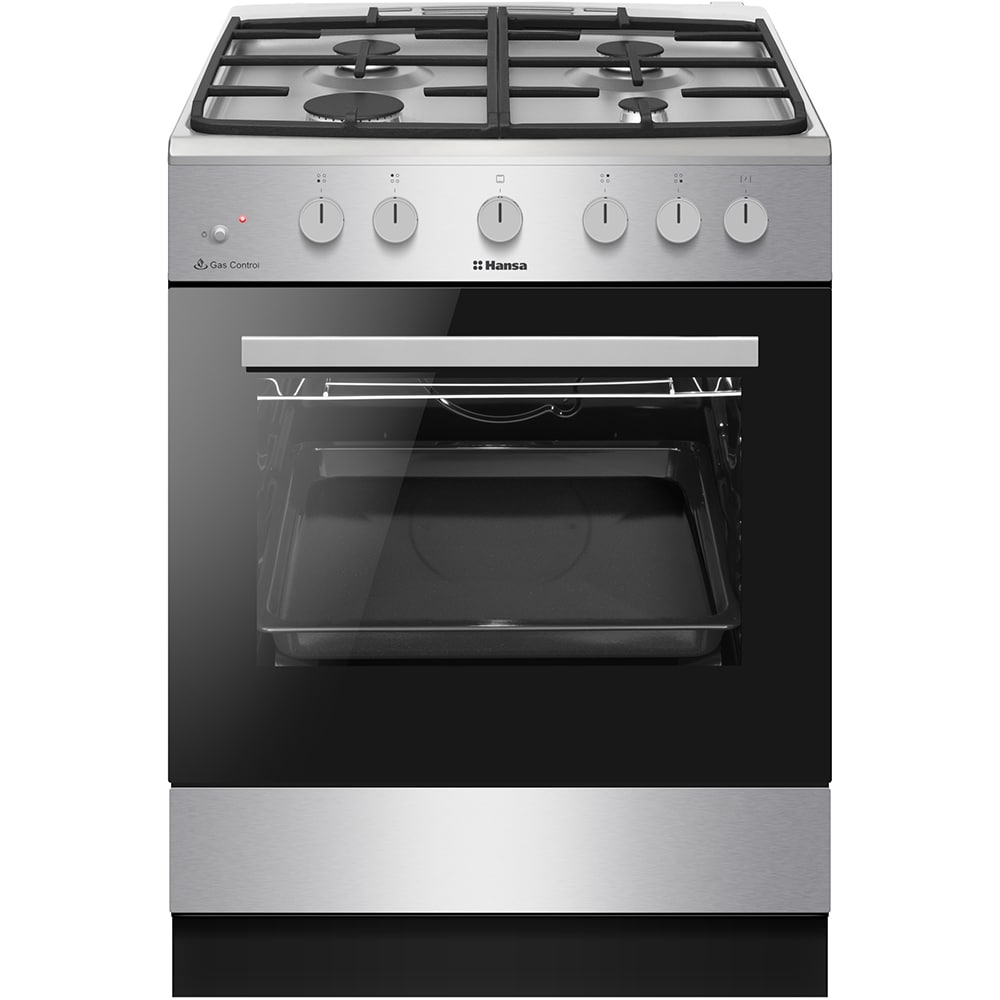 Aragaz HANSA FCGS61129H, 4 arzatoare, Gaz, L 60 cm, inox
