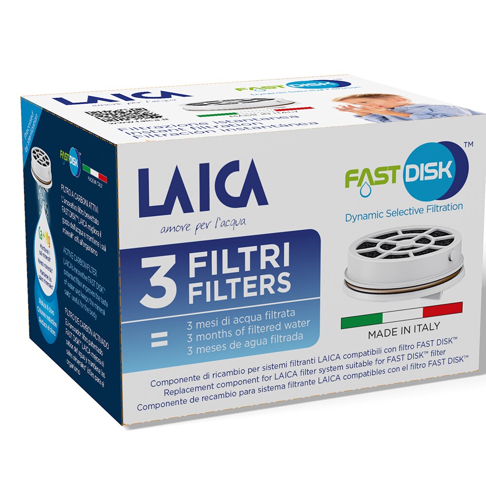 Set filtre LAICA Fast Disk, 3 buc, alb-negru