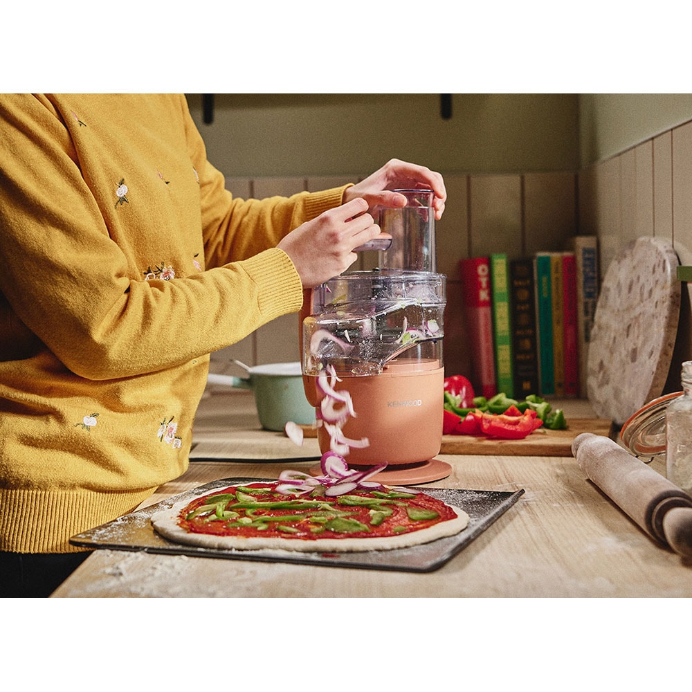 Robot de bucatarie KENWOOD MultiPro Go FDP22130RD, vas 1.3l, 650W, 1 treapta viteza, portocaliu