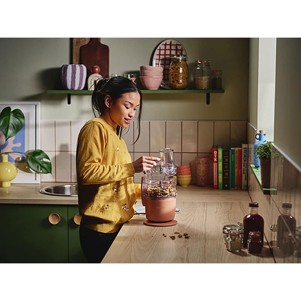 Robot de bucatarie KENWOOD MultiPro Go FDP22130RD, vas 1.3l, 650W, 1 treapta viteza, portocaliu