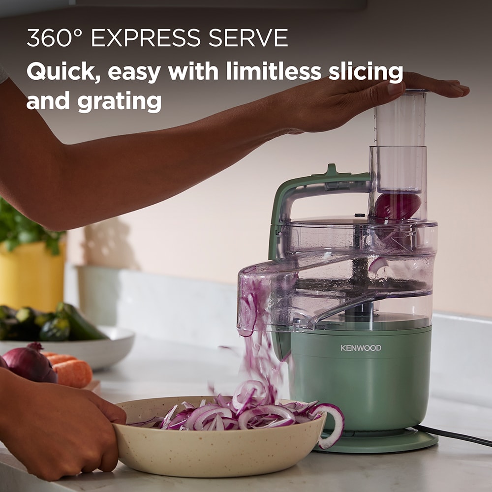 Robot de bucatarie KENWOOD MultiPro Go FDP23.380GR, vas 1.3l, blender 0.6l, 900W, 2 trepte viteza, verde
