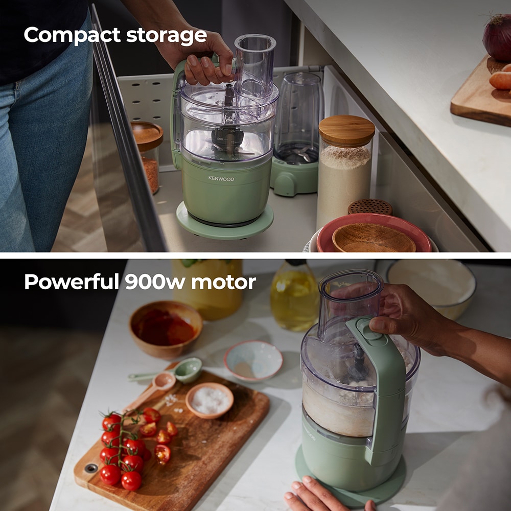 Robot de bucatarie KENWOOD MultiPro Go FDP23.380GR, vas 1.3l, blender 0.6l, 900W, 2 trepte viteza, verde