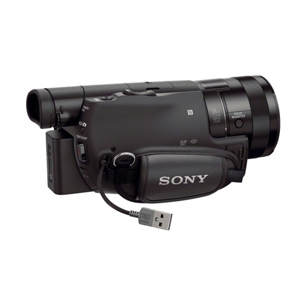Camera video semi-profesionala SONY HandyCam FDR-AX100E, 4K, Wi-Fi, negru