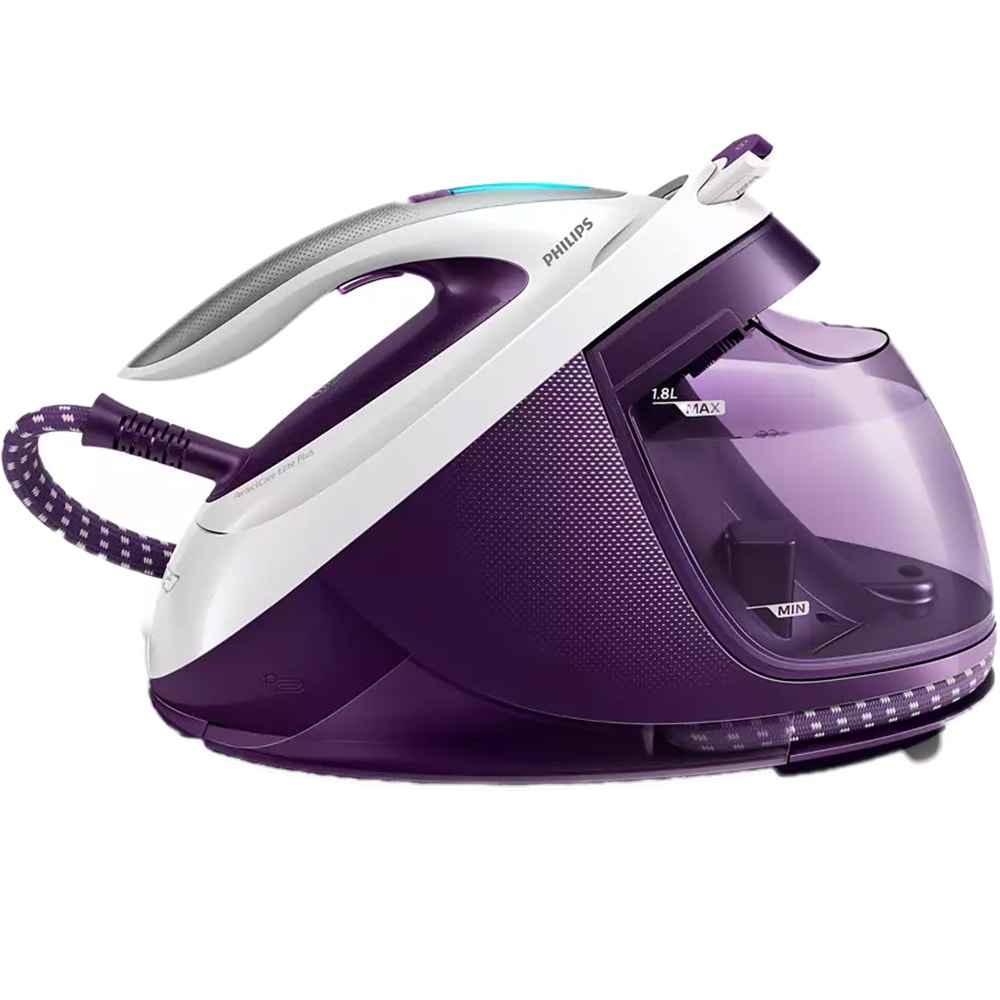 Statie de calcat PHILIPS PerfectCare Elite Plus GC9660/30, 2700W, 520g/min, 1.8l, talpa T-ionicGlide, alb-mov
