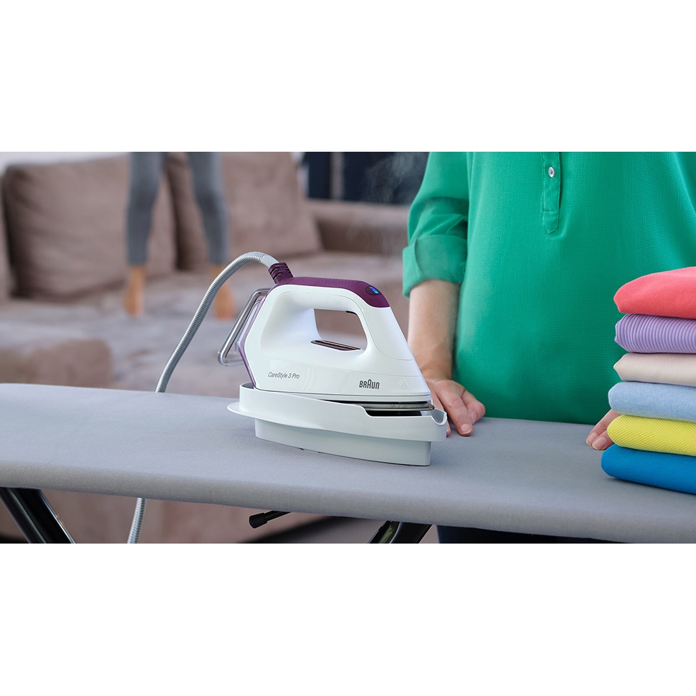 Statie de calcat BRAUN CareStyle 3 Pro IS3155VI, 2400W, 430g/min, 2l, talpa Eloxal, alb-mov