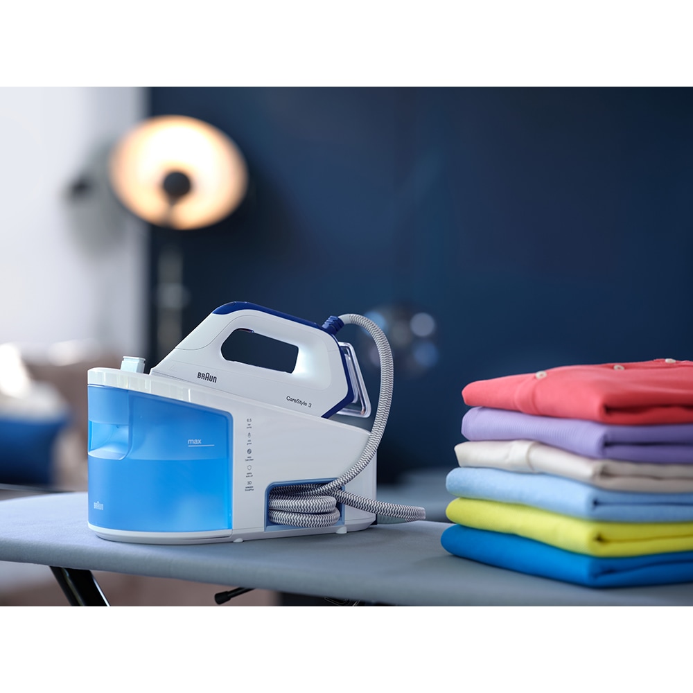 Statie de calcat BRAUN CareStyle 3 Pro IS3157BL, 2400W, 460g/min, 2l, talpa Eloxal, alb-albastru