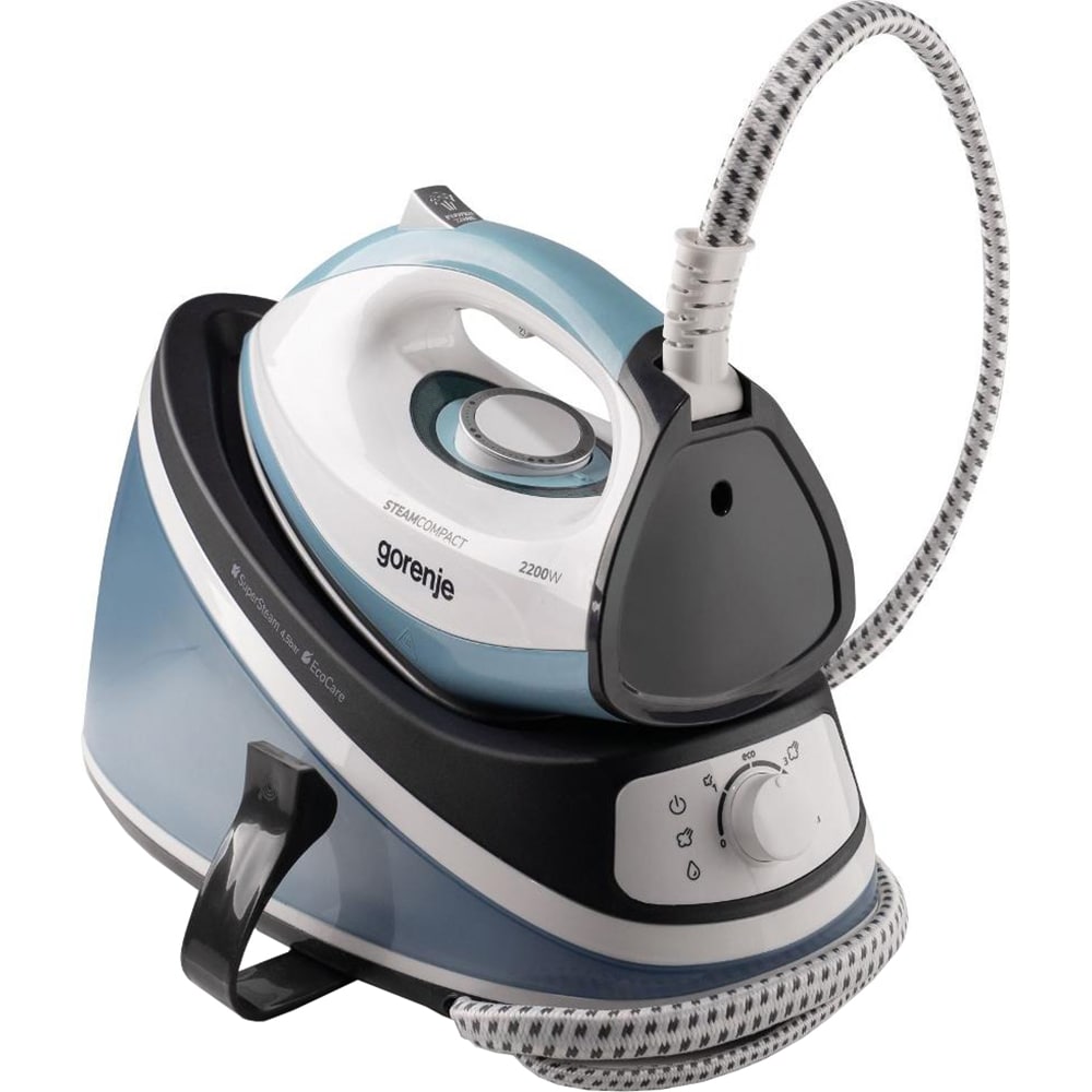 Statie de calcat GORENJE SGH2200LBC, 2200W, 100g/min, 2000ml, talpa ceramica, alb-albastru