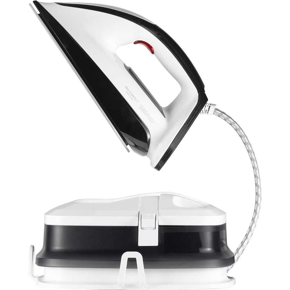 Statie de calcat ZELMER Pro Compact ZIS8402, 2400W, 400g/min, 1.6l, talpa Diamond 4D Ceramic, alb-negru