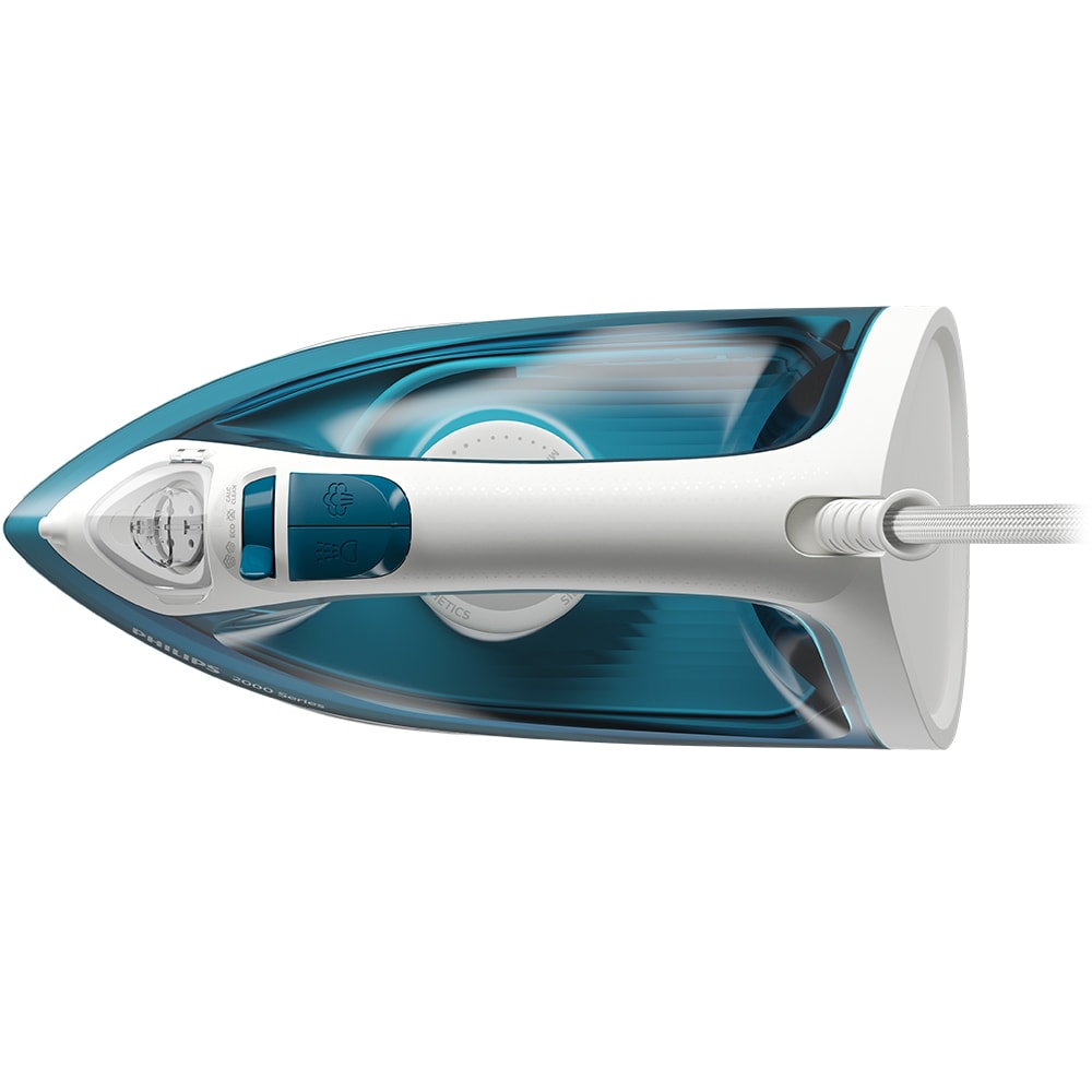Fier de calcat PHILIPS Seria 2000 DST2020/90, 2000W, 110g/min, 250ml, talpa ceramica, albastru-alb
