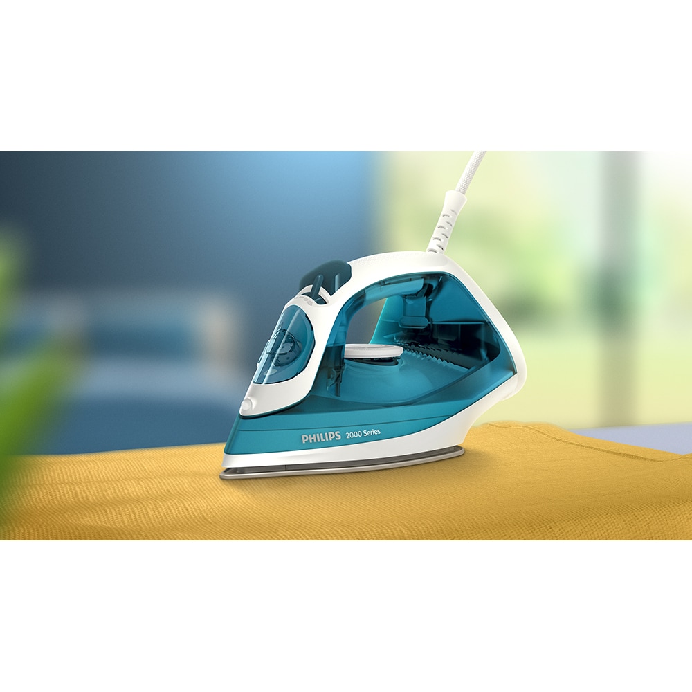 Fier de calcat PHILIPS Seria 2000 DST2020/90, 2000W, 110g/min, 250ml, talpa ceramica, albastru-alb