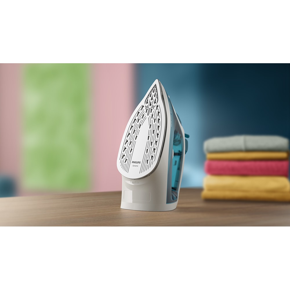 Fier de calcat PHILIPS Seria 2000 DST2020/90, 2000W, 110g/min, 250ml, talpa ceramica, albastru-alb