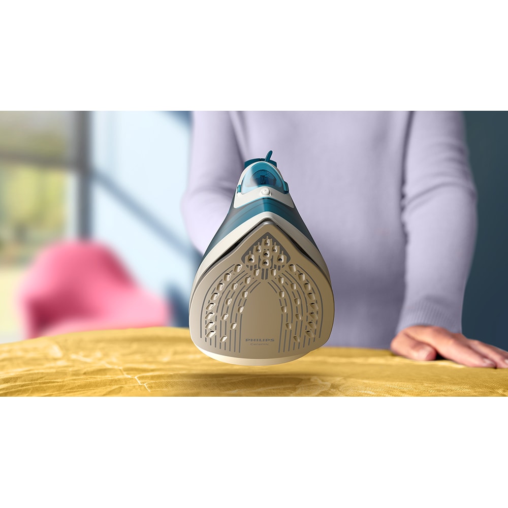 Fier de calcat PHILIPS Seria 2000 DST2020/90, 2000W, 110g/min, 250ml, talpa ceramica, albastru-alb