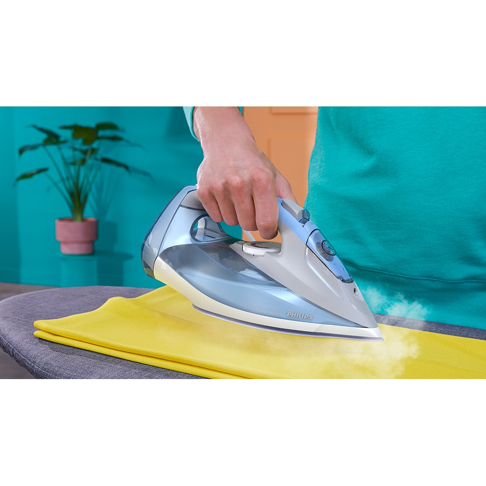 Fier de calcat PHILIPS Seria 7000 DST7011/20, 2600W, 220g/min, 300ml, talpa SteamGlide Plus, albastru deschis-gri