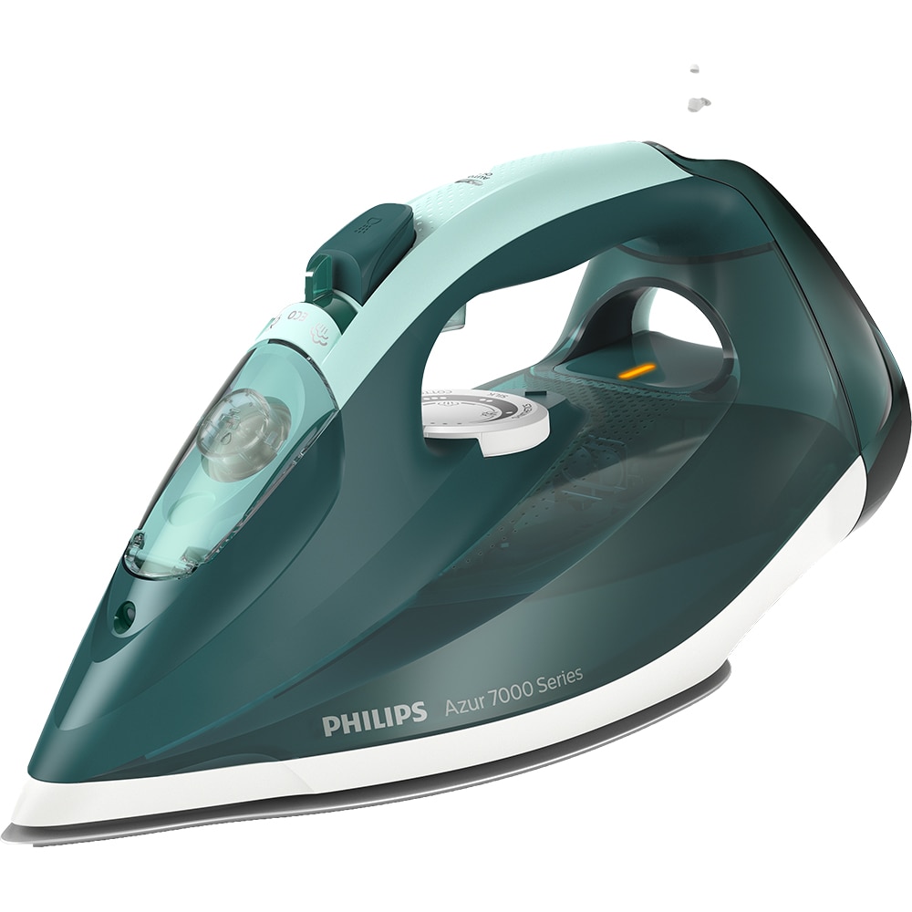 Fier de calcat PHILIPS Seria 7000 DST7031/70, 2800W, 250g/min, 300ml, talpa SteamGlide Plus, verde-alb
