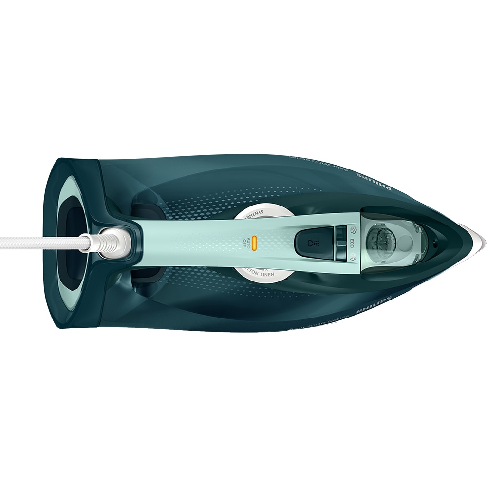 Fier de calcat PHILIPS Seria 7000 DST7031/70, 2800W, 250g/min, 300ml, talpa SteamGlide Plus, verde-alb
