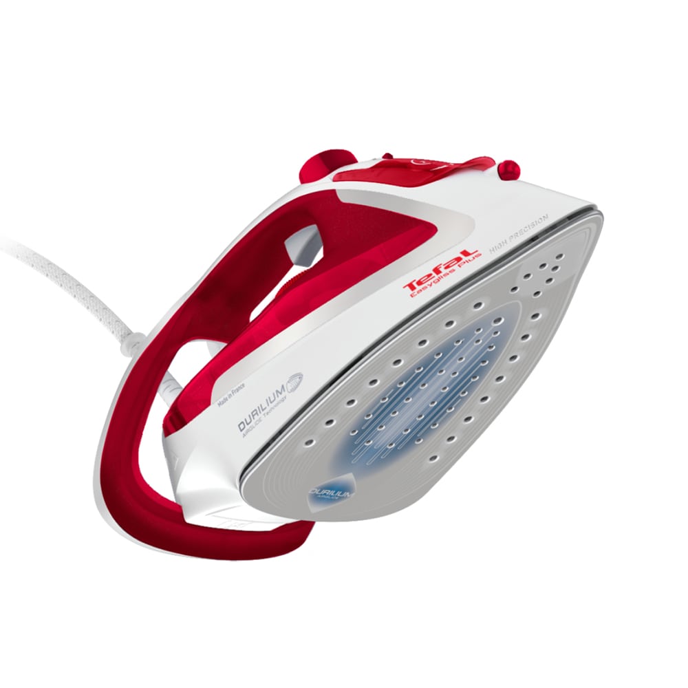Fier de calcat TEFAL EasyGliss Plus FV5717E0, 2500W, 195g/min, 270ml, talpa Durilium AirGlide, alb-rosu