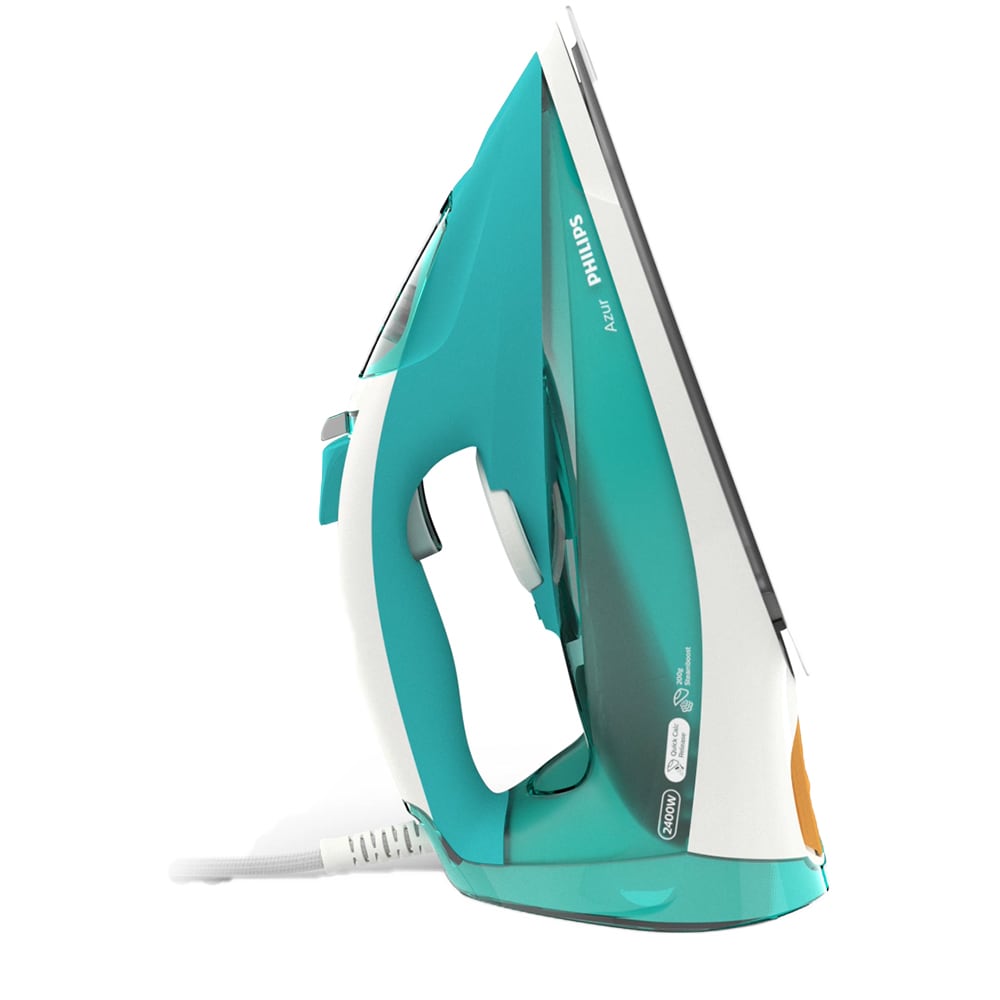 Fier de calcat PHILIPS Azur GC4537/70, 2400W, 200g/min, talpa SteamGlide, verde-alb
