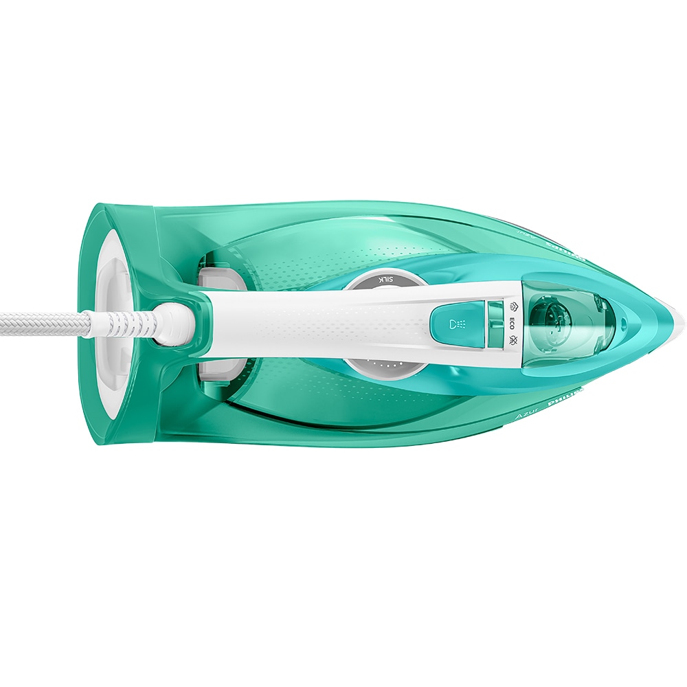 Fier de calcat PHILIPS Azur GC4537/70, 2400W, 200g/min, talpa SteamGlide, verde-alb