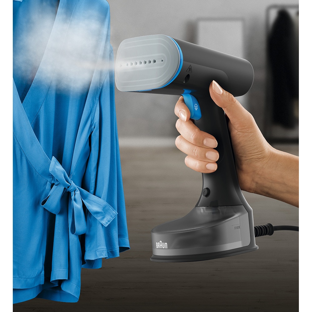 Aparat de calcat vertical cu abur BRAUN GS5031BL, 1200W, 25g/min, 150ml, talpa Dual FreeGlide 3D, bleumarin-negru